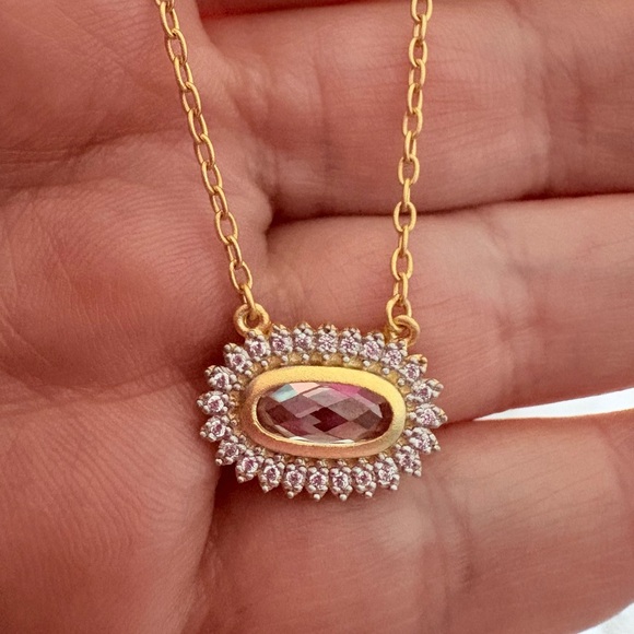 Freida Rothman Jewelry - Freida Rothman Pineapple cut Pendant Necklace | Sterling Silver 14K Gold Overlay